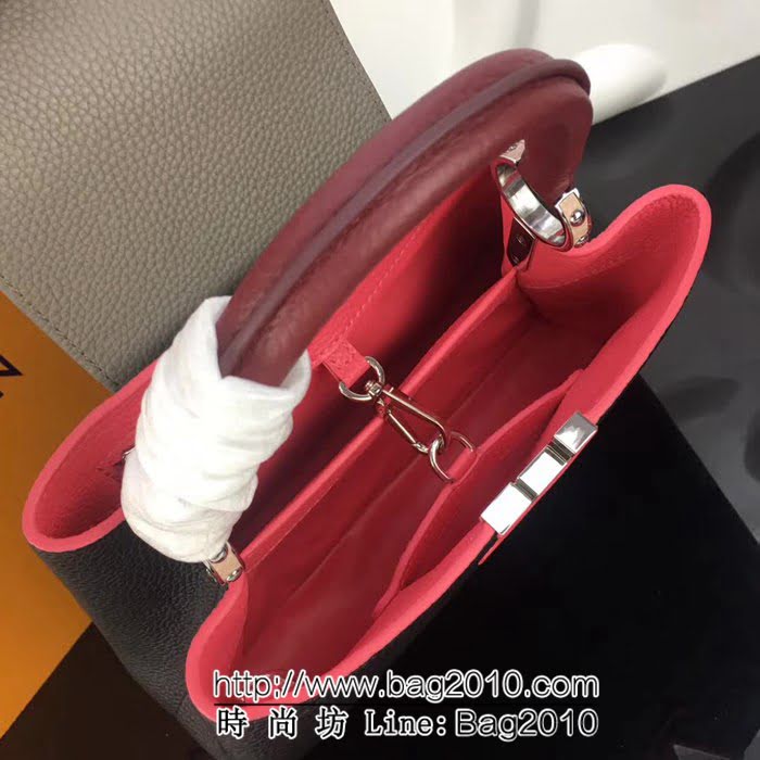 路易威登LV頂級原單M94517黑配粉灰 經典Capucines BB手袋 YDH1680